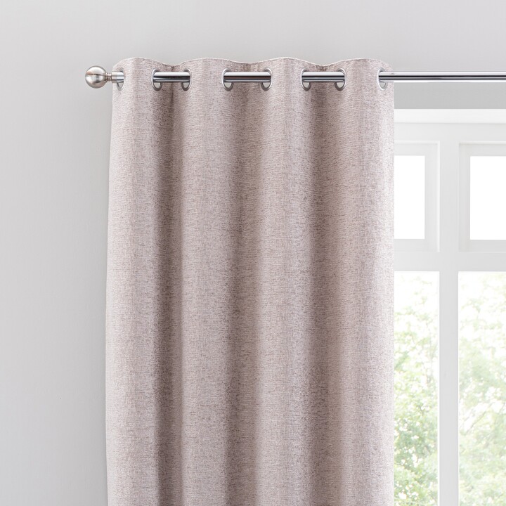 Dunelm Textured Chenille Mushroom Eyelet Curtains Mushroom - ShopStyle