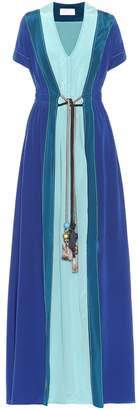 Peter Pilotto Colorblocked silk gown