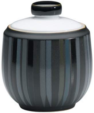 Denby Black Glazed Striped 'Jet' Sugar Bowl