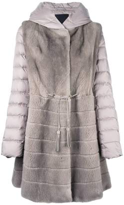 Liska mink fur hooded puffer coat