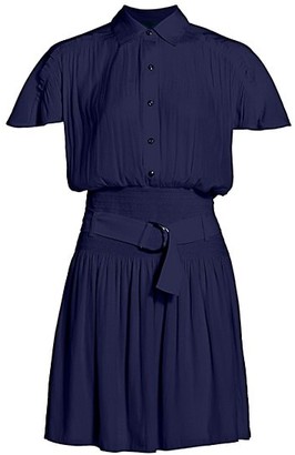 Ramy Brook Stacey Belted Mini Shirt Dress