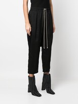 Thumbnail for your product : Rick Owens Cropped Drawstring Palazzo Trousers
