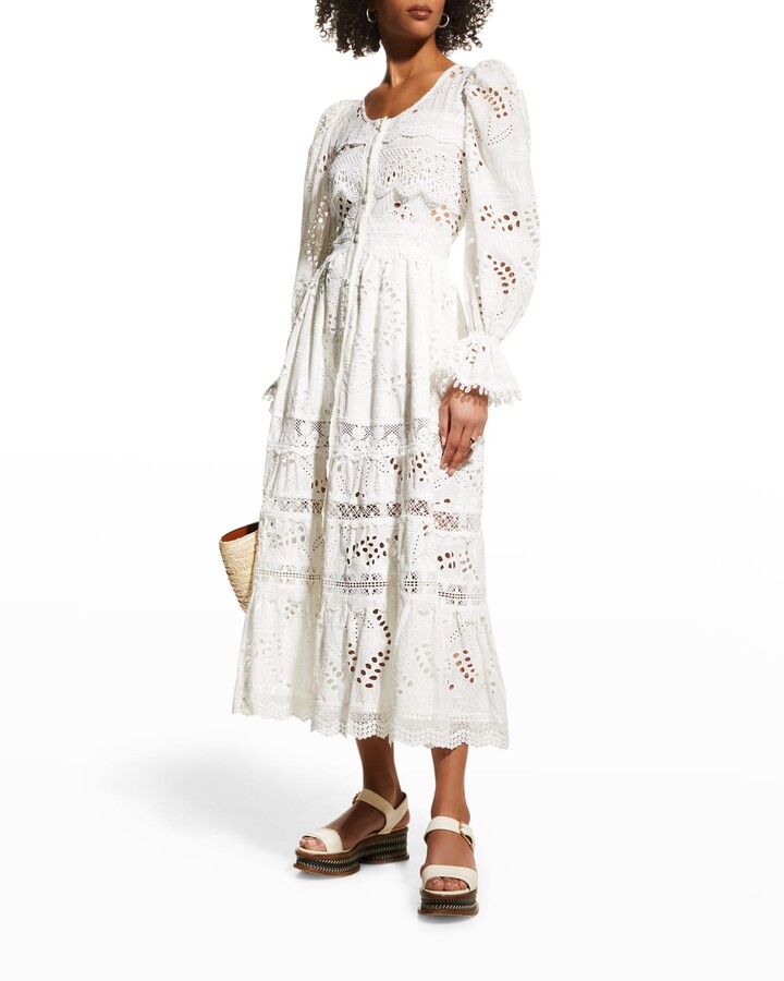 white eyelet maxi