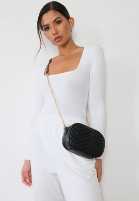 Missguided Black Quilted Camera Bag - ShopStyle