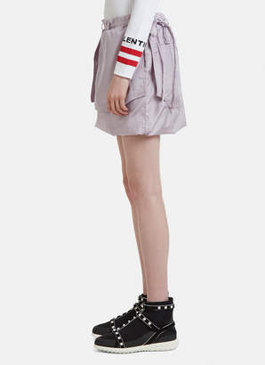Valentino Layered Silk Mini Skirt in Lilac