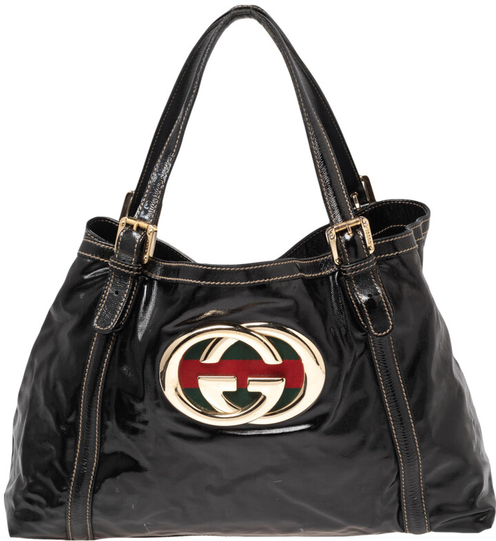 Gucci Black Coated Fabric Dialux Britt Tote - ShopStyle