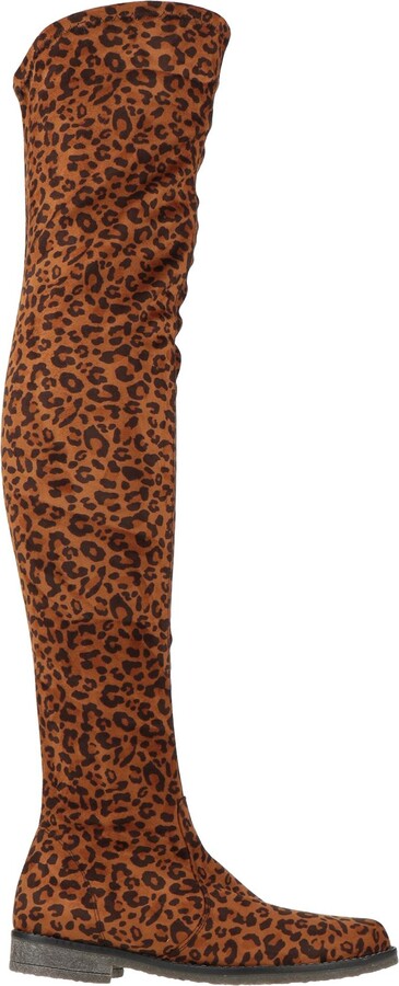 Leopard Print Over The Knee Boots | ShopStyle