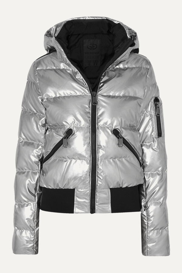Goldbergh Aura Hooded Appliqued Quilted Metallic Down Ski Jacket ...