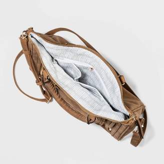 VR NYC Multi Zip Pocket Satchel Handbag - Cognac