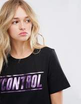 Thumbnail for your product : Monki Foil Slogan T-Shirt