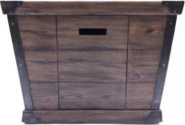 17 Stories Outdoor Patio 24'' H x 32'' W Square Gas Burning Concrete Fire Pit Wood Pattern40000 BTUTank Inside