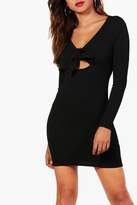 Thumbnail for your product : boohoo Tie Front Detail Bodycon Dress