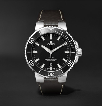 Oris Aquis 43mm Stainless Steel And Leather Watch, Ref. No. 01 733 7730 4154-07 5 24 10eb