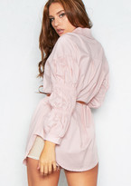Thumbnail for your product : Ever New Kaarina Pink Gathered Sleeve Belted Shirt Dress