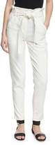 Thumbnail for your product : A.L.C. Lee Cropped Paperbag-Waist Pants, White