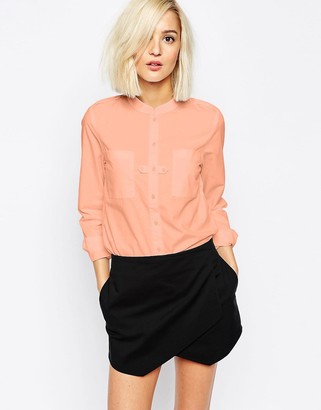 Vero Moda Utility Long Sleeve Shirt - Pink