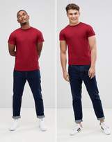 Thumbnail for your product : New Look high roll t-shirt in dark red