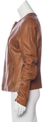 Vince Stitch-Embellished Leather Jacket