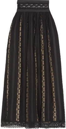 Pierre Balmain Lace And Chiffon Maxi Skirt - Black