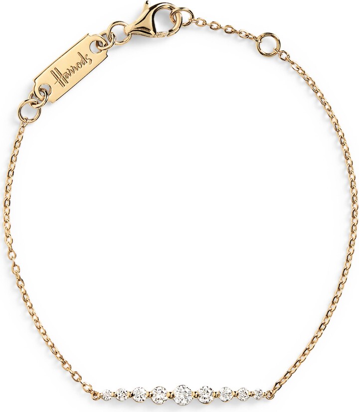 Harrods Yellow Gold and Diamond Graduating Pendant Bracelet