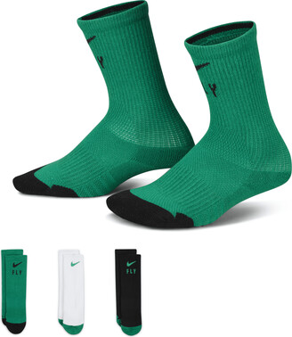 Nike Little Kids' Elite Crew Socks (3 Pairs) in Green