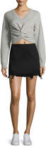Thumbnail for your product : alexanderwang.t Faded Denim Zip-Back Mini Skirt, Black