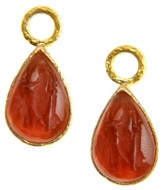 Thumbnail for your product : Elizabeth Locke Venetian Glass Intaglio Amber 'Small Pear Shape' 19K Gold Earring Pendants