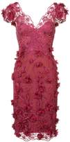 Thumbnail for your product : Marchesa Notte embroidered floral-appliquéd dress