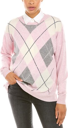 Women's Pink Argyle Sweater | ShopStyle