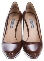 Thumbnail for your product : Prada Printed Patent Leather Pumps