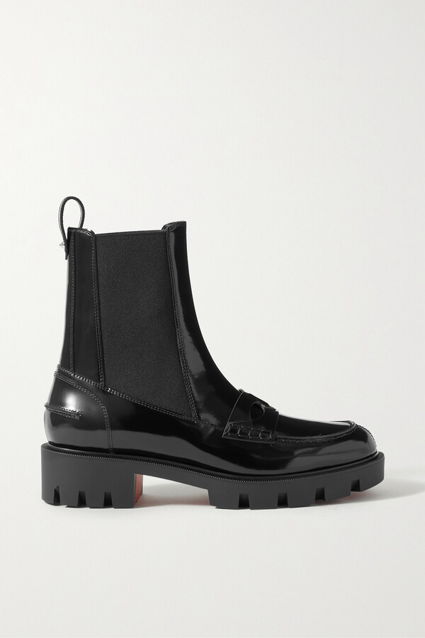 Christian Louboutin Black Leather Women's Boots | Shop the world's 