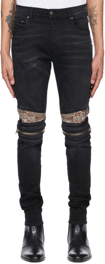 Amiri Black & Brown MX2 Bandana Jeans - ShopStyle