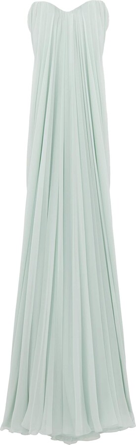 McQueen Silk Draped Maxi Dress