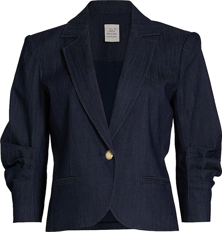 Cinq à Sept Women's Petit Khloe Denim Blazer - Indigo - Size 00
