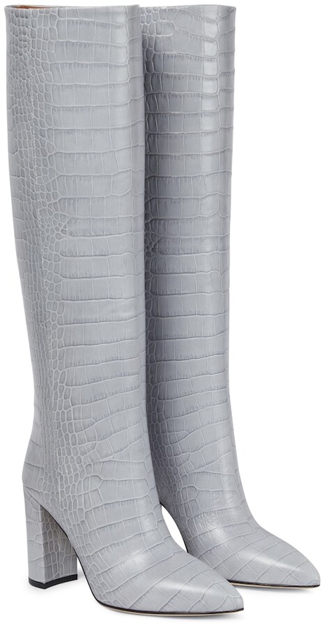 black heeled buckle boots