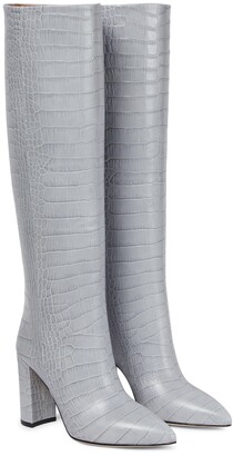 gray knee high boots