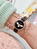 Thumbnail for your product : Olivia Burton OB16FB13 Women's Rainbow Crystal Faux Leather Strap Watch, Black