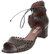 Thumbnail for your product : Tabitha Simmons Leather Laser Cut Sandals