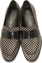 Thumbnail for your product : Balmain Pierre Black & White Calf-Hair Hondstooth Loafers