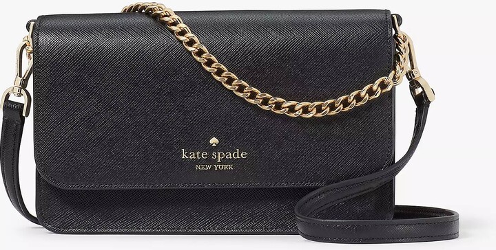 Kate Spade Outlet Madison North South Flap Phone Crossbody, Black - Handbags & Purses