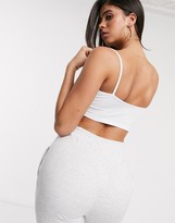 Thumbnail for your product : ASOS DESIGN crop cami with square neck and skinny straps in white