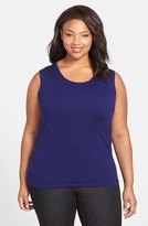 Thumbnail for your product : Eileen Fisher Jewel Neck Merino Muscle Tee (Plus Size)