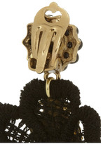 Thumbnail for your product : Dolce & Gabbana + V&A gold-plated, resin and macramé lace clip earrings