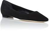 Thumbnail for your product : Manolo Blahnik Women's Titto Suede Flats - Black Suede