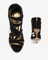 Thumbnail for your product : Sergio Rossi Leaf Cut Out Suede Sandal: Black