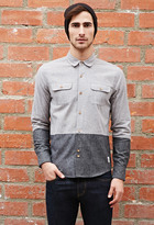 Thumbnail for your product : 21men 21 MEN BELLFIELD Colorblocked Chambray Shirt