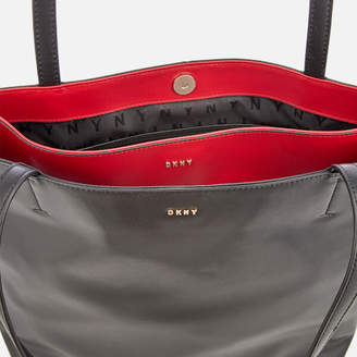 DKNY Women's East West Reversible Tote Bag - Black/Red