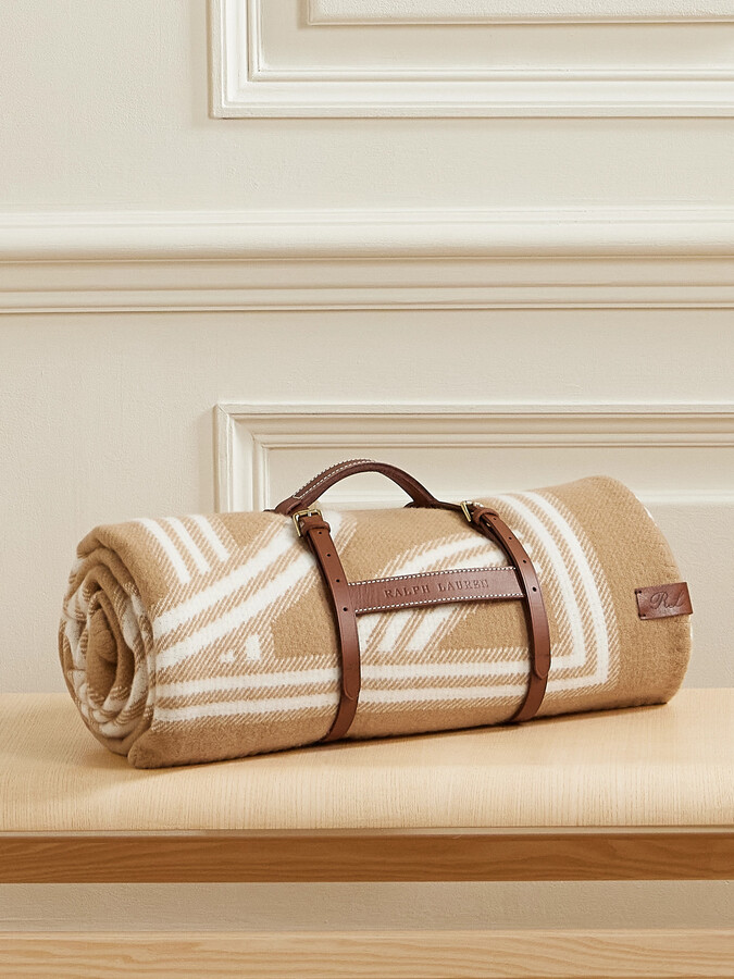 Ralph Lauren Home Berken Merino Wool And Cashmere-blend Jacquard Blanket - Neutrals