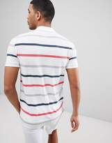Thumbnail for your product : Benetton Polo In White With 3 Colours Stripe