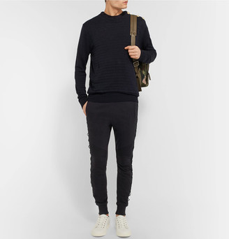 Balmain Slim-Fit Distressed Ribbed Linen Sweater